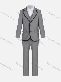 Wholesale Kid's Formal Plain Lapel Single Breasted Contrast Pockets Blazer & Vest & Pant 3 Pieces Suit Set 936-107#, LIUHUA CLOTHING WHOLESALE