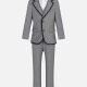 Kid's Formal Plain Lapel Single Breasted Contrast Pockets Blazer & Vest & Pant 3 Pieces Suit Set 936-107# Gray Clothing Wholesale Market -LIUHUA