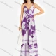 Wholesale Women's Casual Elegant Wrap V Neck Shirred Ruffle Hem Maxi Cami Dress With Belt Purple Clothing Wholesale Market Liuhua