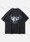Wholesale Men's Fashion Hip Hop Oversized Crew Neck Short Sleeve Wash Distressed Graphic T-shirt 780# - Liuhuamall