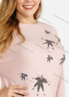 Wholesale Women's Casual Round Neck Long Sleeve Maple Applique Pullover Knit Top - Liuhuamall