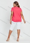 Wholesale Women's Daily Short Sleeve Square Neck Rhinestone Top 2 Piece Set - Liuhuamall