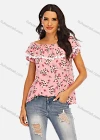 Wholesale Women's Casual Floral Print Off Shoulder Lace Trim Blouse - Liuhuamall