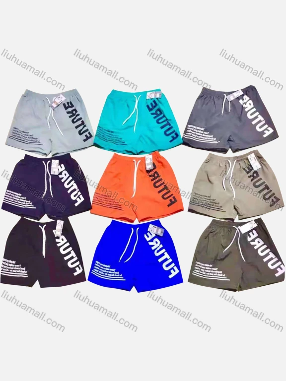 Wholesale Men's Swim Trunks Quick Dry Letter Print Drawstring Beach Shorts