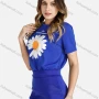 Wholesale Women's Casual Floral Print Short Sleeve Round Neck Basic T-Shirt preview