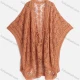 Wholesale Women's Casual Bat Sleeve Hollow Out Lace Up Knit Cover Up Cardigan A528# Cadmium Orange Clothing Wholesale Market Liuhua