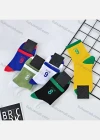 Wholesale Men's Softy Colorblock Letter Print Cushioned Ankle Socks - Liuhuamall