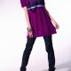 Women's Casual V Neck Short Sleeve Splicing Lettuce Trim Sweater 4026# Purple Clothing Wholesale Market -LIUHUA