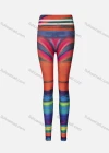 Wholesale Women's Sporty Irregular Water-colour Striped High Waist Yoga Elasticity Leggings - Liuhuamall