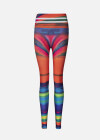Wholesale Women's Sporty Irregular Water-colour Striped High Waist Yoga Elasticity Leggings - Liuhuamall