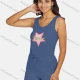 Wholesale Women's Casual Graphic Scoop Neck Drawstring Romper 52# Clothing Wholesale Market Liuhua