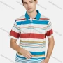 Wholesale Men's Casual Striped Colorblock Short Sleeve Patch Pocket Polo Shirts preview