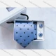 Wholesale Men's Formal Checkerboard Graphic Tie & Pocket Square & Pair Cufflinks Sets Light Blue Clothing Wholesale Market Liuhua