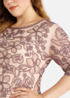 Wholesale Women's Elegant Round Neck Half Sleeve Lace Floral Embroidery Short Dress - Liuhuamall