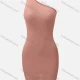 Wholesale Women's Sexy One Shoulder Sleeveless Club Slim Fit Ribbed Mini Pencil Dress C629# Clothing Wholesale Market Liuhua