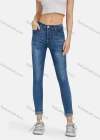 Wholesale Women's Casual Slant Pockets Wash Frayed Raw Hem Slim Fit Cropped Jeans 1688-2# - Liuhuamall