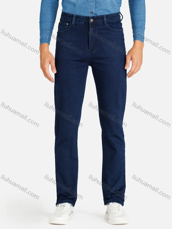 Wholesale Men's Casual Plain Pockets Straight Leg Jean