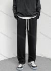 Wholesale Men's Casual Plain Drawstring Straight Leg Long Pants - Liuhuamall