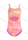 Wholesale Girls One Piece Letter Print Cut Out Letter Tie Dye Cut Out Swimsuit - Liuhuamall
