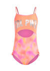 Wholesale Girls One Piece Letter Print Cut Out Letter Tie Dye Cut Out Swimsuit - Liuhuamall