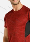 Wholesale Men's Sporty Short Sleeve Plain Colorblock Crew Neck Quick Dry Stretch Topstitch Sewing T-shirts - Liuhuamall