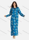 Wholesale Women's Henley Collar Allover Heart-Shaped Print Long Sleeve Lounge Maxi Nightshirt - Liuhuamall