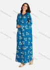 Wholesale Women's Henley Collar Allover Heart-Shaped Print Long Sleeve Lounge Maxi Nightshirt - Liuhuamall