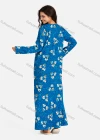 Wholesale Women's Henley Collar Allover Heart-Shaped Print Long Sleeve Lounge Maxi Nightshirt - Liuhuamall