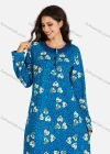 Wholesale Women's Henley Collar Allover Heart-Shaped Print Long Sleeve Lounge Maxi Nightshirt - Liuhuamall
