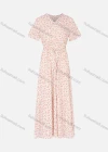 Wholesale Women's Casual Short Sleeve Wrap V Neck Floral Print Maxi Dress A1625-656463# - Liuhuamall