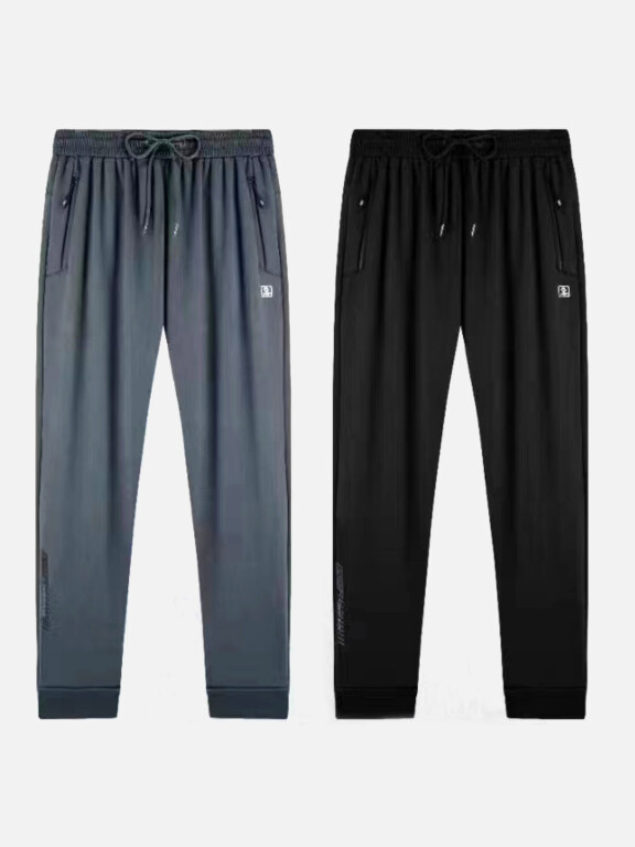 Men's Sporty Drawstring Zipper Pockets Pants, Clothing Wholesale Market -LIUHUA, Pants