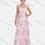 Wholesale Women's Elegant Sleeveless Lace Rhinestone Embroidery Appliques A-Line Floor Length Evening Dress preview