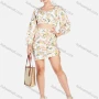 Wholesale Women's Sweetheart Collar Floral Print Puff Sleeve Crop Top & Short Skirt 2 Piece Set preview