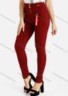 Wholesale Women's Plain High Waist Tailored Button Front Pockets Skinny Pants - Liuhuamall