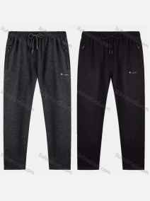 Wholesale Men's Sporty Plain Thermal Lined Drawstring Zipper Pockets Letter Pants, LIUHUA CLOTHING WHOLESALE