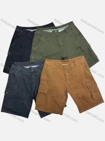 Wholesale Men's Casual Plain Flap Pockets Cargo Shorts D-757#, LIUHUA CLOTHING WHOLESALE