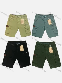 Wholesale Men's Casual Plain Zip Decor Flap Pockets Cargo Shorts 9381#, LIUHUA CLOTHING WHOLESALE