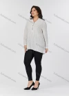 Wholesale Women's Casual Stand Collar Long Sleeve Striped Tunic 8837#-1 - Liuhuamall