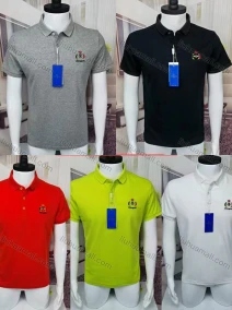 Wholesale Men's Casual Short Sleeve Embroidery Label Button Front Polo Shirts, LIUHUA CLOTHING WHOLESALE