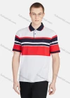 Wholesale Men's Casual Striped Colorblock Slim Fit Short Sleeve Embroidery Polo Shirt - Liuhuamall