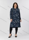 Wholesale Women's Casual Stand Collar Pocket Long Sleeve Allover Print Shirt Dress 2338# - Liuhuamall
