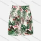 Wholesale Women's Tropical Allover Plants Print Elastic Waist Drawstring Shorts White Clothing Wholesale Market Liuhua