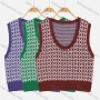 Wholesale Women's Casual Scoop Neck Argyle Pattern Knit Sweater Vest preview