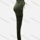 Wholesale Women's Casual High Waist Label Drawstring Plain Sweatpants With Flap Pockets Army Green Clothing Wholesale Market Liuhua