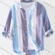 Men's Casual Shirt Collar Striped Button Down Curved Hem Shirt Blue Guangzhou Clothing Wholesale Market & Suppliers -LIUHUAMALL