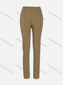 Wholesale Women's Casual Plain High Waist Straight Leg Ankle Length Slim Fit Pants W-15#, LIUHUA CLOTHING WHOLESALE