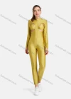 Wholesale Women's 2-Pieces Sporty High Stretchy Mock Neck Cutout Jumpsuit With Triangle Bikini - Liuhuamall