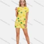 Wholesale Women's Short Sleeve Smiley Letter Print Lounge 2 Piece Set preview