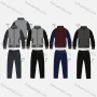 Wholesale Men's Casual Splicing Colorblock Zipper Long Sleeve Sweatshirts & Drawstring Ankle Length Pants 2 Piece Set preview