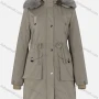 Wholesale Women's Casual Plain Drawstring Flap Pockets Button Down Long Sleeve Fleece Hooded Parka Winter Coat 2ML-102# preview